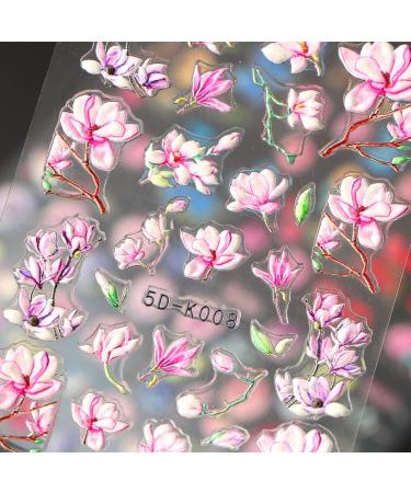 Dornail 5D Stereoscopic Embossed Nail Stickers - 6 Sheets Flowers & Butterfly Decals for Summer DIY Nail Art - Buy Online on GoSupps.com