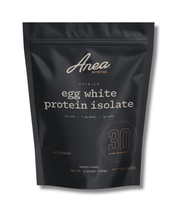 Anea Egg White Protein Isolate - Unflavored | 30g Protein | Fat-Free | 5.9g BCAA | Complete Amino Acid Profile | Dairy-Free Gluten-Free | Neutral Flavor for Shakes & Recipes | Made in GMP Facility