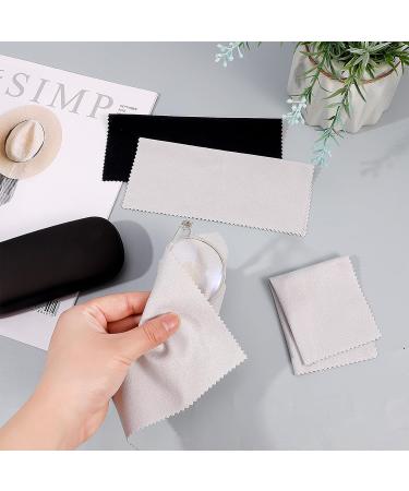 SmilCloud 16-Piece Microfiber Glasses Cleaning Towels | 15x18cm Soft Cloths for Screens Tablets & Glasses - Black/Gray - Buy Online on GoSupps.com