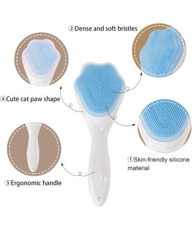 SHANPIN Handheld Silicone Face Scrubber Exfoliator - Soft Facial Cleansing Brush & Blackhead Remover (2 Pcs) - Waterproof Skincare Tool - Buy Online on GoSupps.com