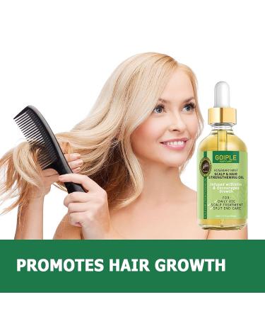 Organic Rosemary Hair Growth Oil 3.1 FL OZ - Pure & Natural Scalp Treatment With Essential Oils for Nourishing, Split Ends, Dry Scalp - Promotes Hair Growth - Buy Online on GoSupps.com