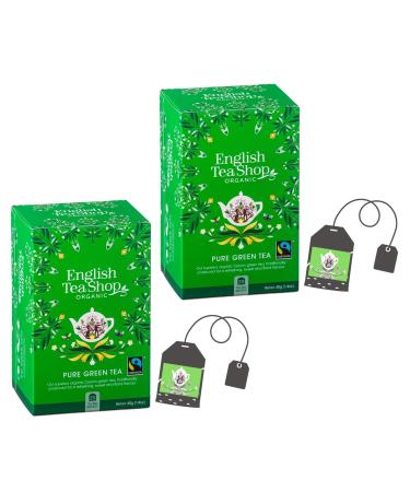 English Tea Shop English Tea Shop | Green Tea Ceylon Organic Pure Individual Bags | Green Tea Fruity Notes Aromatic Profile Apricot Scents - Eco Box (2 x 20 Filters)