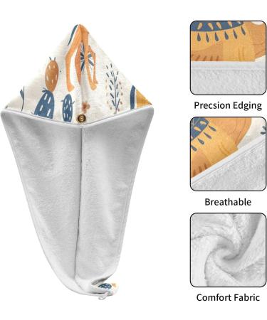Desert Cactus Camel Hair Towels 2 Pack | Super Absorbent Quick Dry Hair Turbans for Women & Girls - Buy Online on GoSupps.com