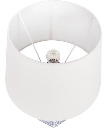 Marcelin Blue & White Porcelain Vase-Shaped Table Lamp with Cone Fabric Shade - Elegant Home Lighting - Buy Online on GoSupps.com