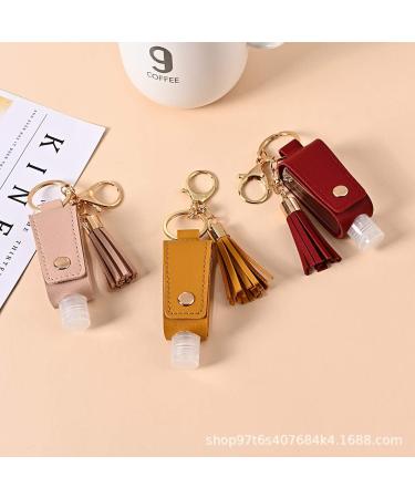 HSYHERE Multifunction Portable Empty Travel Bottle Keychain Hand Sanitizer Bottle Keychain PU Leather Tassel Key Chains Car Key Ring +Refillable Containers for Toiletry Shampoo Lotion Soap -Pink - Buy Online on GoSupps.com
