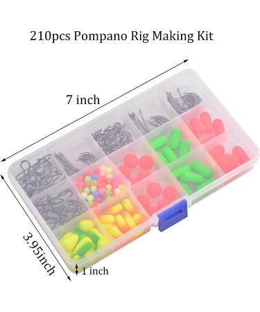 Pompano Rigs Making Kit - Surf Fishing Rig with 210pcs of Bottom Rig Parts, Snell Floats, Beads, Circle Hooks, Swivels, and Snaps - Saltwater Fishing Accessories for Surf Fishing - Buy Online on GoSupps.com