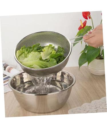 Zerodeko Rice Draining Basket Vegetables Practical Storage Basket Wire Fruit Drain Basket Rice Washing Basket 30X19.5CM Silver - Buy Online on GoSupps.com