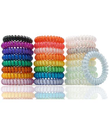 Spiral Hair Ties 24 Pcs - No Crease Phone Cord Hair Elastic - Colorful Ponytail Holders for Women & Girls - Buy Online on GoSupps.com