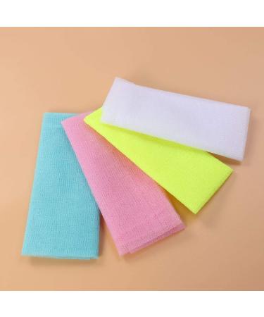 FRCOLOR 4pcs Long Exfoliating Nylon Bath Towel Cloth - Soft Body Scrub Shower Washcloth - Buy Online on GoSupps.com