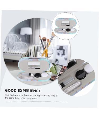 Buy Homsfou Double-Layer Glasses Case - 2 in 1 PU Contact Lens Container & Terrarium Sunglasses Case - Safe Filigree Hard Shell Holder for Glasses & Contacts | International Shipping Available - Buy Online on GoSupps.com