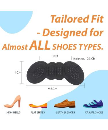 Buy Heel Pads for Oversized Shoes - 4 Pairs Anti-Slip Grips for Men & Women | Cushioned Inserts to Prevent Blisters & Heel Slipping - Black - Buy Online on GoSupps.com