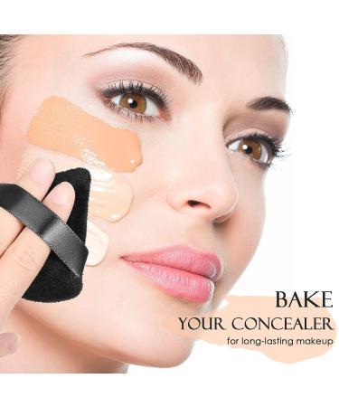 10-Piece Black Makeup Powder Puff Set for Face and Body Contouring - Soft Velour Cotton Puffs for Loose Mineral Powder - Triangle Design for Precise Application - Buy Online on GoSupps.com