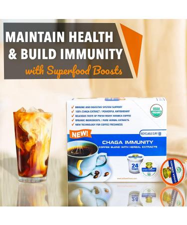 SOLLO Chaga Mushroom Coffee Pods Infused Compatible With 2.0 K-Cup Keurig Brewers No After Taste Organic by USDA 24 Count - Buy Online on GoSupps.com