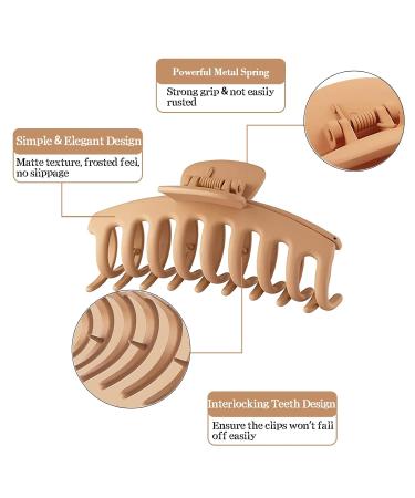 Hair Clips for Thick Thin Hair 12 Pack - 4.3 Large & 2 Medium Claw Clips Combo for Women - XL Matte Cute Hair Clips for Thick Hair - Buy Online on GoSupps.com