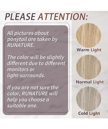 Runature Ash Blonde Medium Blonde Braid Extensions | Real Hair 30cm Ponytail | Remy Hair 70g Pack #16P22 - Buy Online on GoSupps.com