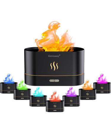 Flames Aroma Diffuser - 7-Color Light Essential Oil Humidifier for Home Office Yoga & Kids - Automatic Switch-Off (Black) - Buy Online on GoSupps.com