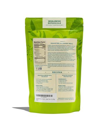 Worldwide Botanicals Roasted Almond Meal - 100% Pure Golden Roasted California Almonds | Gluten-Free | Vegan & Paleo | 1 lb - Buy Online on GoSupps.com