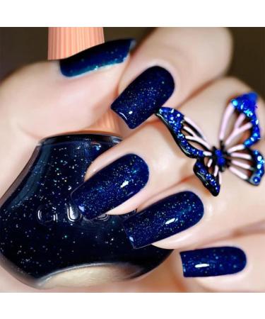Blue Nail Polish Glitter Nail Polish 12ml Nail Polish is Quick-Drying Durable Water-Based Low-Odor Environmentally Friendly And can be used for Nail art and Diy Nail Polish at Home - Buy Online on GoSupps.com