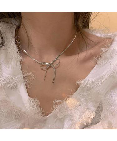 Oralgos Elegant Titanium Steel Necklace - Fashionable Loop Trailer Choker & Collarbone Chain Statement Jewelry - Buy Online on GoSupps.com