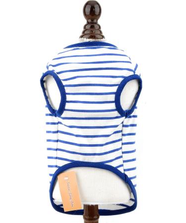 Shop Smalllee Lucky Store Summer Striped T-Shirt for Small & Medium Dogs | Cute Sleeveless Clothing for Yorkies Chihuahuas & Cats - Size S - Buy Online on GoSupps.com