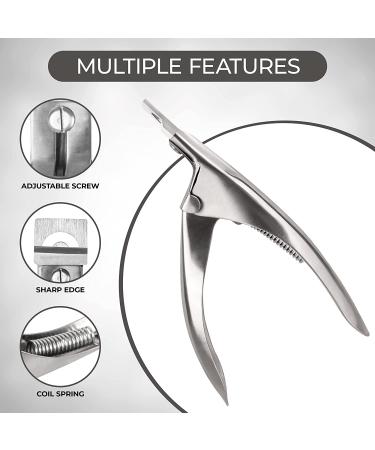 Professional Acrylic Nail Clipper for Home and Salon Use - Stainless Steel Adjustable Clipper for Fake and Acrylic Nails (Silver) - Buy Online on GoSupps.com