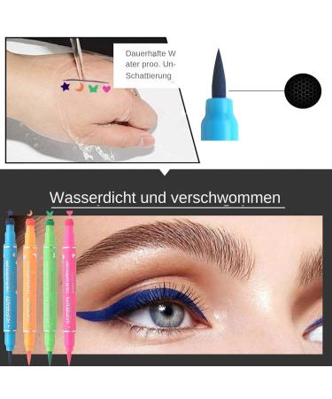 Makeup Eyeliner Pen in 4 Colors Double Head Stamp Makeup Eyeliner Pen Eye Line Stamp for Girlfriend Daughter Lover - Buy Online on GoSupps.com