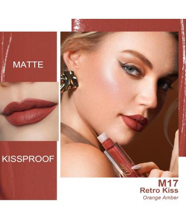 Oulac Liquid Matt Lipstick - Orange Amber | Long-Lasting Vegan Gluten-Free | 4.5ml Retro Kiss | Intensive Color & Precise Applicator - Buy Online on GoSupps.com
