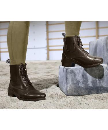 BasEQ Ricki Women's Lace Equestrian Riding Paddock Boots - Brown, Size 11 - Buy Online on GoSupps.com
