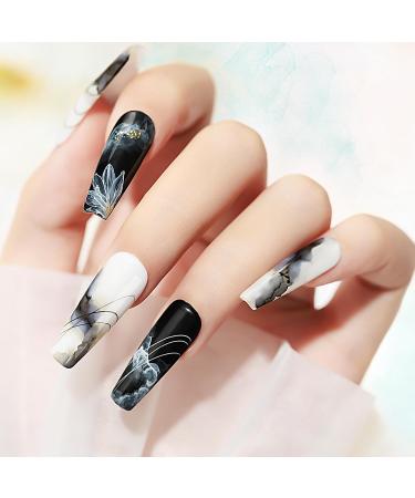 Blooming Gel Nail Polish Set - 12ML Black & White Watercolor Marble Ink for Stunning Nail Art & DIY Manicure at Home - 2PCS - Buy Online on GoSupps.com