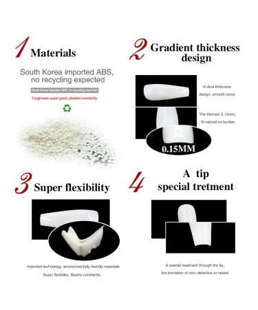 Ballerina False Nails - 500 Long Coffin Shape Tips | Transparent Press On Nails | VIVID STELLA High Radiant Clear Cover - Buy Online on GoSupps.com