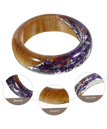 CALLARON 1pc Collection Bangle Cuff Bracelet Gemstone Bangle Woodsy Decor Gemstone Bracelets Friendship Gifts Ladies Gifts Minimalist Cuff Bangle Round Bracelet Summer Dried Flowers Wrist 6.4X2.3CM As Shown - Buy Online on GoSupps.com