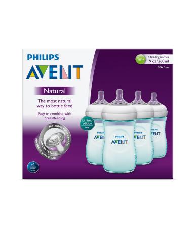 Philips AVENT Natural Bottle Teal 9oz (4 Pack) - BPA-Free Baby Bottles - Buy Online on GoSupps.com