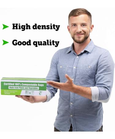Primode 100% Compostable Trash Bags 2.6 Gallon - 100 Count, Extra Thick 0.71 Mil, BPI & TUV EU Certified Compost Bags for Food Scrap Yard Waste - Buy Online on GoSupps.com