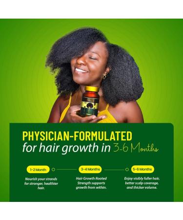Rooted Strength Hair Growth Vitamins Hair Vitamins for Black Women & Men with DHT Blocker & Collagen Advanced Biotin for Hair Growth Women 60 Capsules 1-Month Supply for Thicker Stronger Hair - Buy Online on GoSupps.com