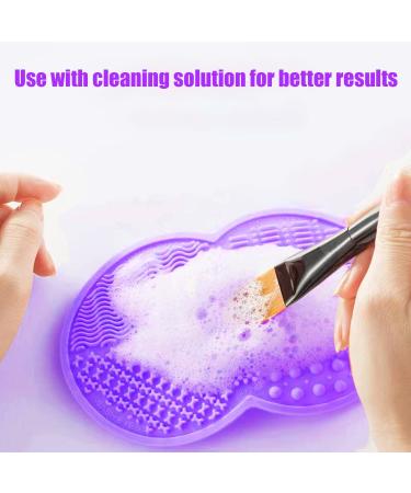 Silicone Makeup Brush Cleaning Mat - Purple | Brush Cleaner Pad for Brushes, Sponges & Puffs - Buy Online on GoSupps.com