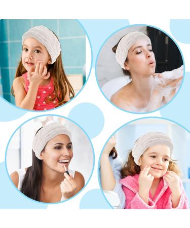 Sibba 1 Piece Spa Headband For Washing Face Wash Makeup Sports Shower Wide Hair Band Headpiece Puffy Fuzzy Fluffy Cloth Head Hairband Wristband Facial Beauty Wrap Women Girls (White) - Buy Online on GoSupps.com