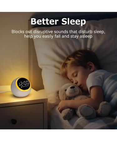 Rohent Sound Machine Alarm Clock for Sleep Digital Alarm Clocks for Bedrooms, 25 Soothing Sounds - Gray - Buy Online on GoSupps.com