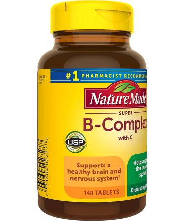 Nature Made Super B Complex with Vitamin C and Folic Acid - 140 Tablets, Immune Support Supplement - Buy Online on GoSupps.com