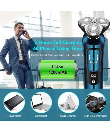 Buy Premium Cordless Electric Razor for Men | Waterproof 3D Rotary Shaver - Perfect Gifts for Husband Dad & Boyfriend - Buy Online on GoSupps.com
