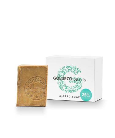 GOLDECO Original Aleppo Soap 75% Olive Oil and 25% Laurel Oil Traditional Handmade Vegan 200 g