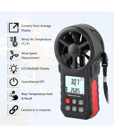 Buy Digital Anemometer | XRClif Wind Turbine Knife & Airflow Meter - USB & Bluetooth for Sailing Surfing & Kite Flying - Buy Online on GoSupps.com