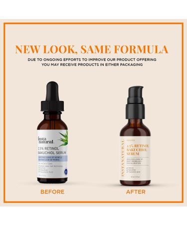 InstaNatural 2.5% Retinol Bakuchiol Serum - Anti-Aging, 1 fl oz (30 ml) - Buy Online on GoSupps.com