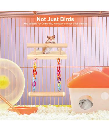 TeTupGa Bird Perches, Toys & Play Gyms - Wooden Platform with Swing & Ferris Wheel for Parrots, Lovebirds, Chinchillas, Hamsters | Green Cheeks & Budgie Bird Accessories - Buy Online on GoSupps.com