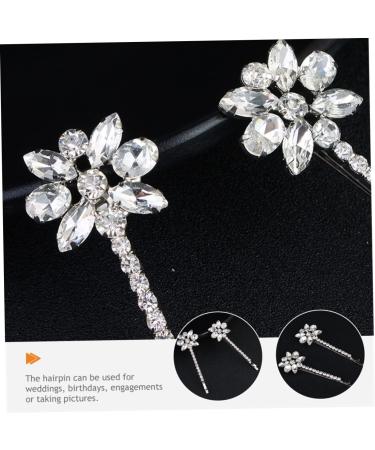minkissy 6 Pairs Bridal Rhinestone Barrette Rhinestone Hair Accessories Rhinestone Headpiece Metal Hair Barrettes Rhinestones Hair Pin 90s Hair Accessories Flower Hair Clips for Women Bride - Buy Online on GoSupps.com