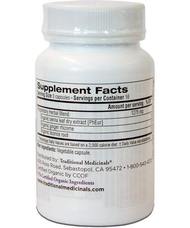 Traditional Medicinals Smooth Move Senna Laxative Capsules - Natural Constipation Relief, 50 Capsules - Buy Online on GoSupps.com