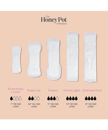 The Honey Pot Company - Herbal Postpartum Pads with Wings - Full Coverage -  Herbal Infused w/Essential Oils for Cooling Effect, Organic Cotton Cover