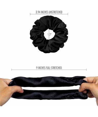 LangHorn Silk Scrunchies 100% Pure Silk 22MM Charmeuse scrunchies for Women & Girl s Hair Care - Silk Hair Ties mulberry hair elastic bands women hair accessories Comfortable Soft silk hair ties 1XBlack - Buy Online on GoSupps.com