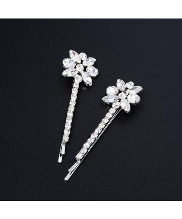 2pcs Bridal Rhinestone Hair Pins - Elegant Hair Clips for Weddings & Special Occasions - Buy Online on GoSupps.com