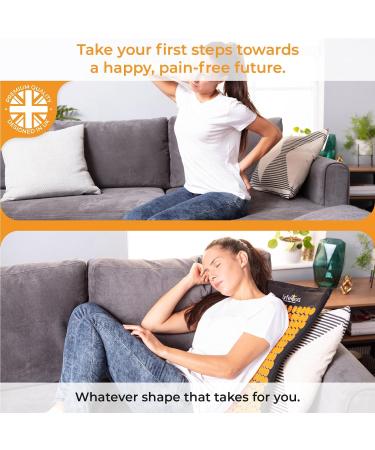 LyfeFocus Acupressure Mat & Pillow Set with Travel Bag - Back, Neck & Shoulder Pain Relief - Black & Orange - Buy Online on GoSupps.com