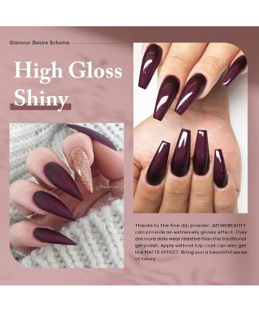 AZUREBEAUTY Dip Powder Nail Set - 6 Colors Classic Nude Collection with Glitter Pure White. Perfect Starter Kit for French Nail Art Manicure at Home or Salon. Ideal Gift for Women. ED-Glamour Desire - Buy Online on GoSupps.com